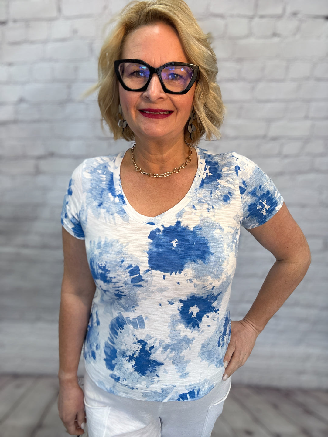 Escape by Habitat V-Neck Tie Dye Tee E14400 - Riviera