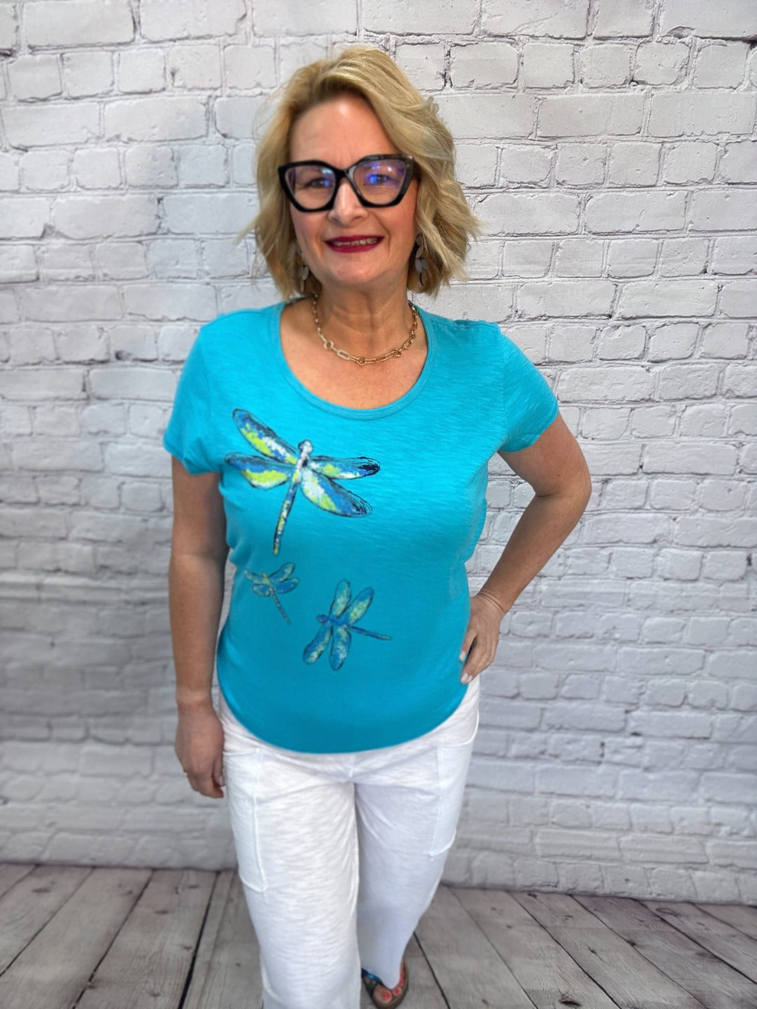 Escape by Habitat Scoopneck Mosaic Dragon Tee E40707 - Maui