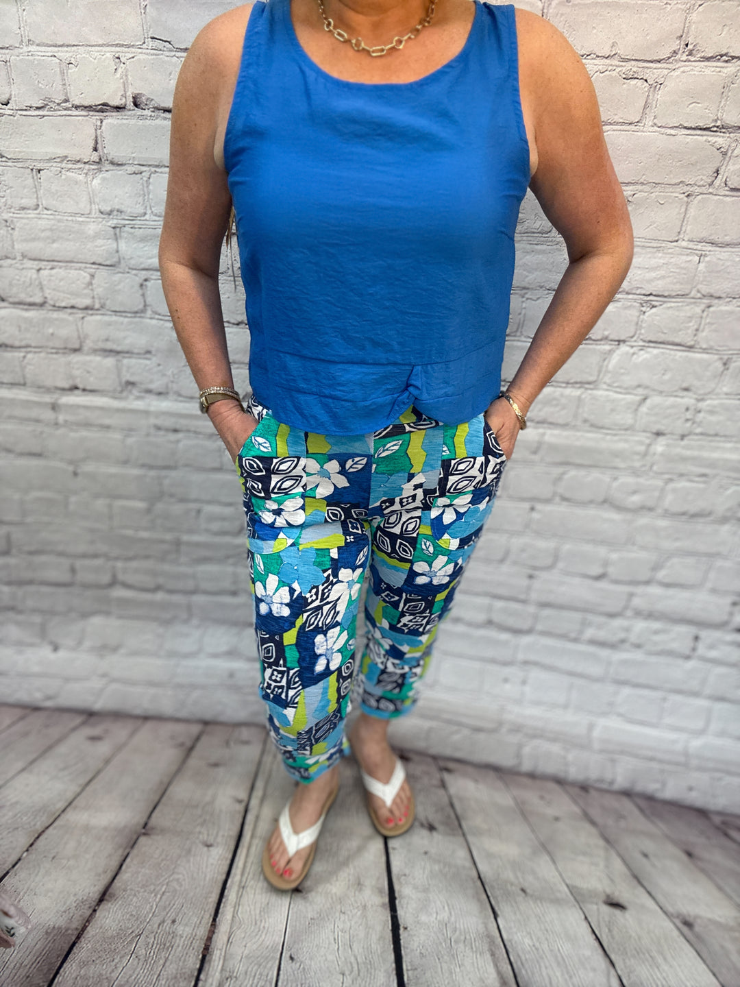 Escape by Habitat Printed Pocket Capri E64305 - Riviera - 1 ONLY SIZE SMALL - 20% OFF