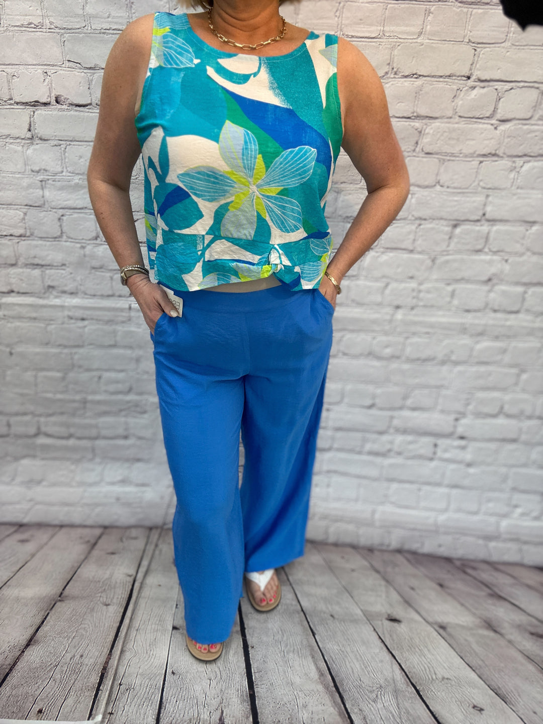 Escape by Habitat Vacay Solid Pant E67016 - Riviera