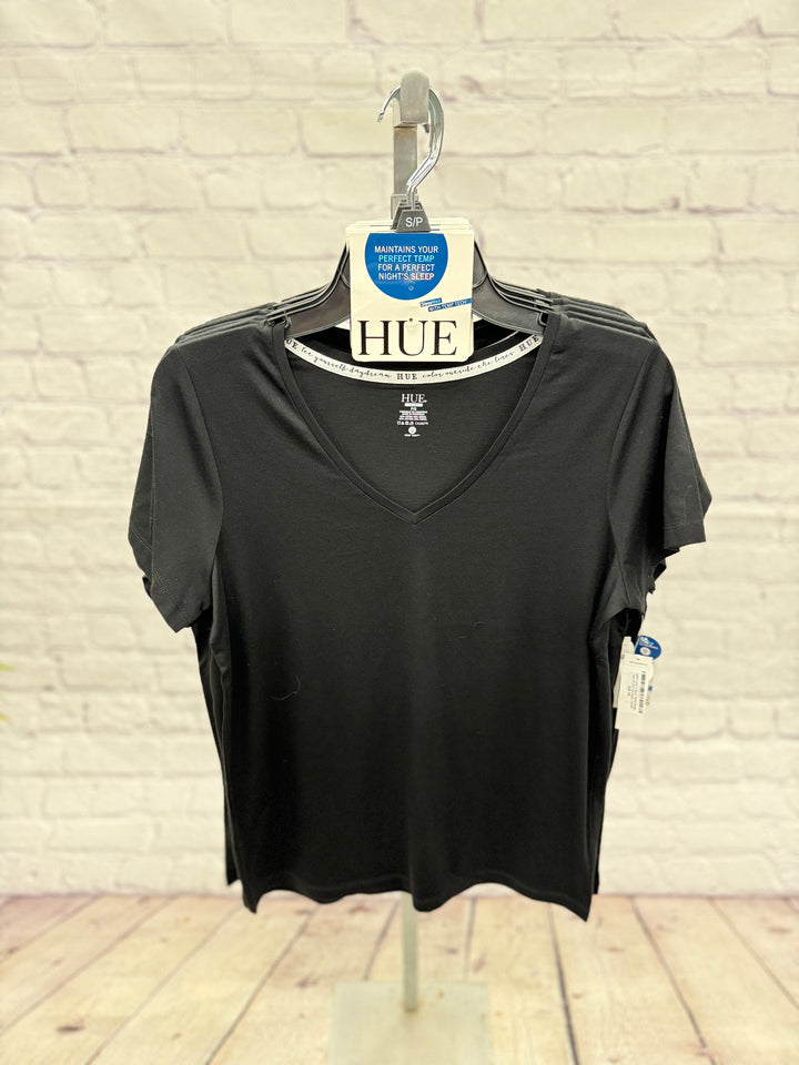Latte Love V-Neck Solid Sleep Tee UPJ34148-Black