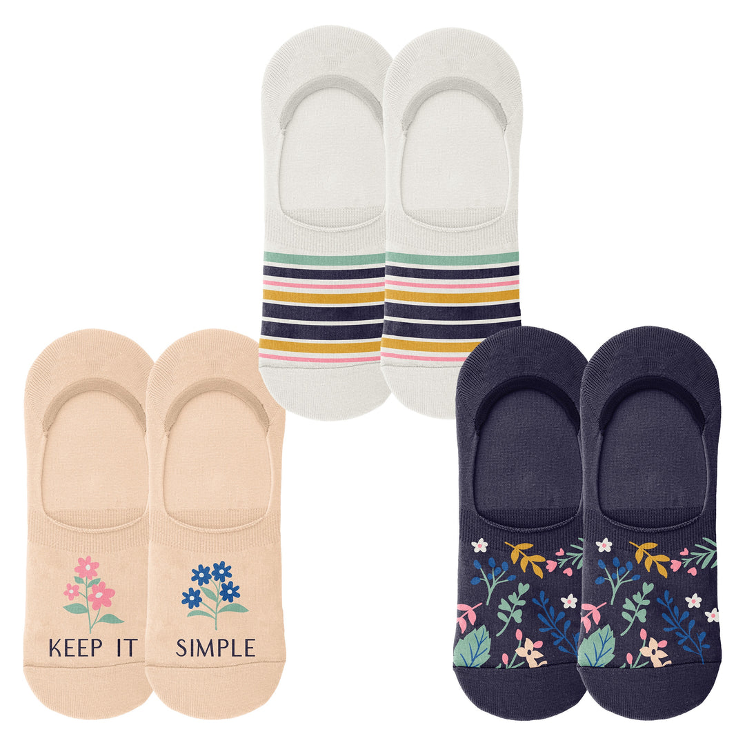 Karma 3-Pack No Show Socks KA207831 - Keep It Simple