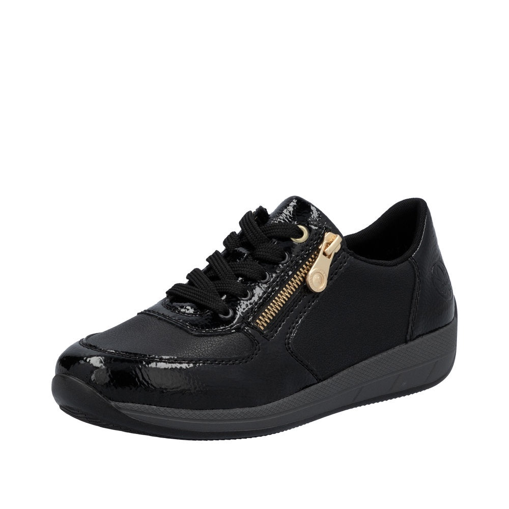 Womens Rieker Laced Shoe w/ Side Zip N1112-02 Black