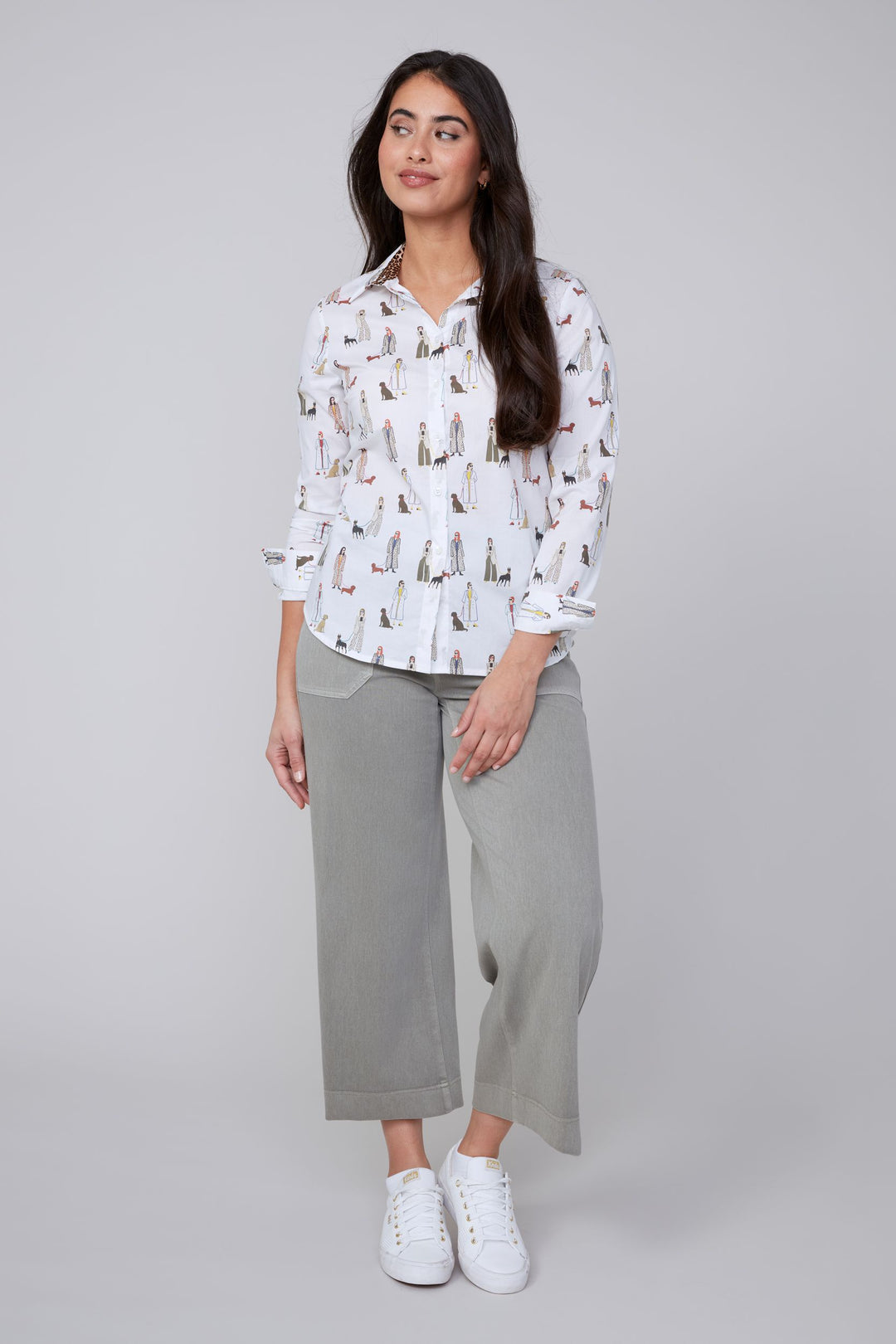Renuar Printed Woven Blouse R5212-470-CRECOM Cream Combo