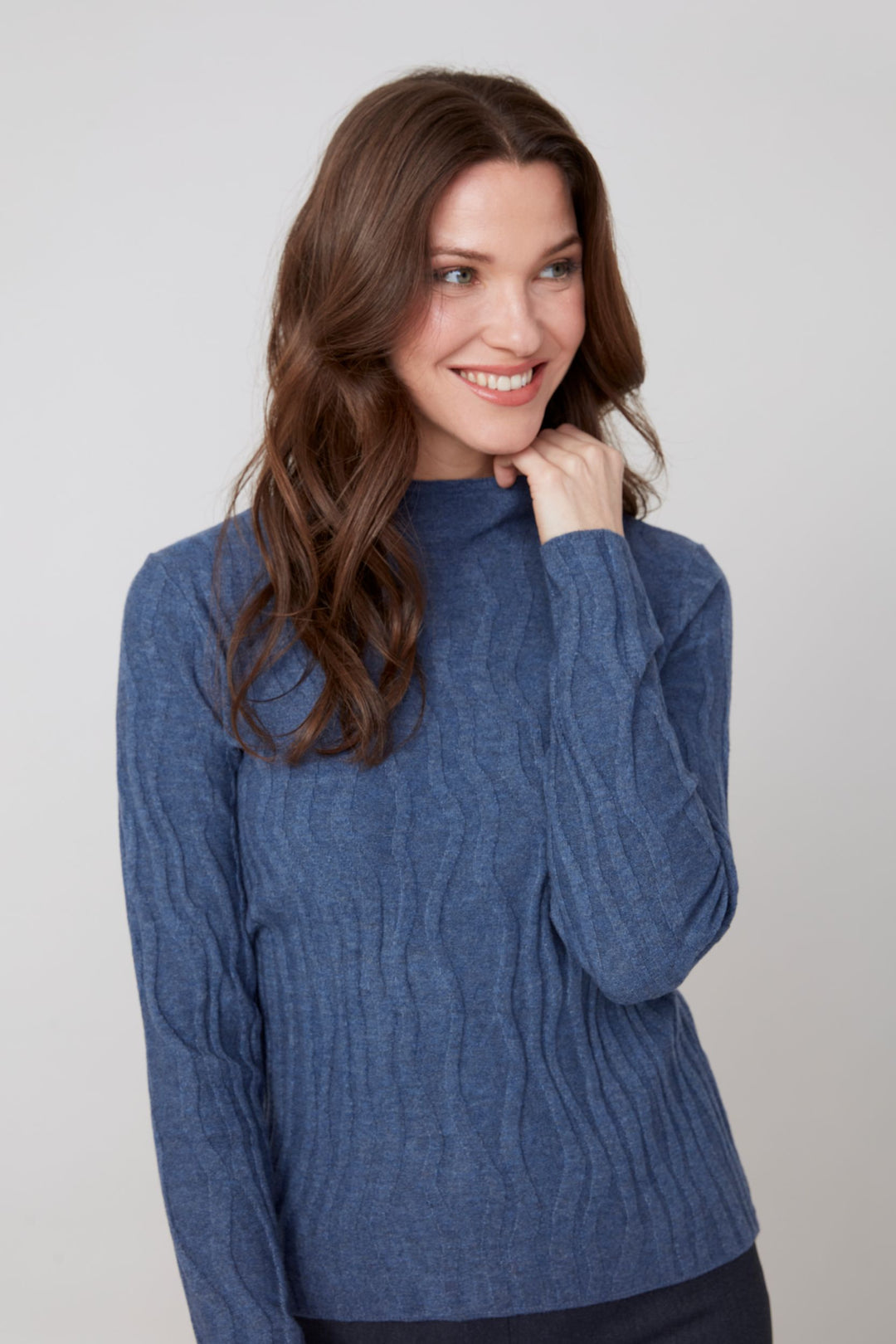Renuar Knit Sweater R6909-4301-HEAOXF Heather Oxford