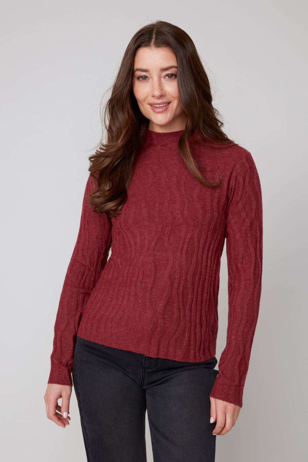 Renuar Knit Sweater R6909-4301-HEAPOR Heather Porto
