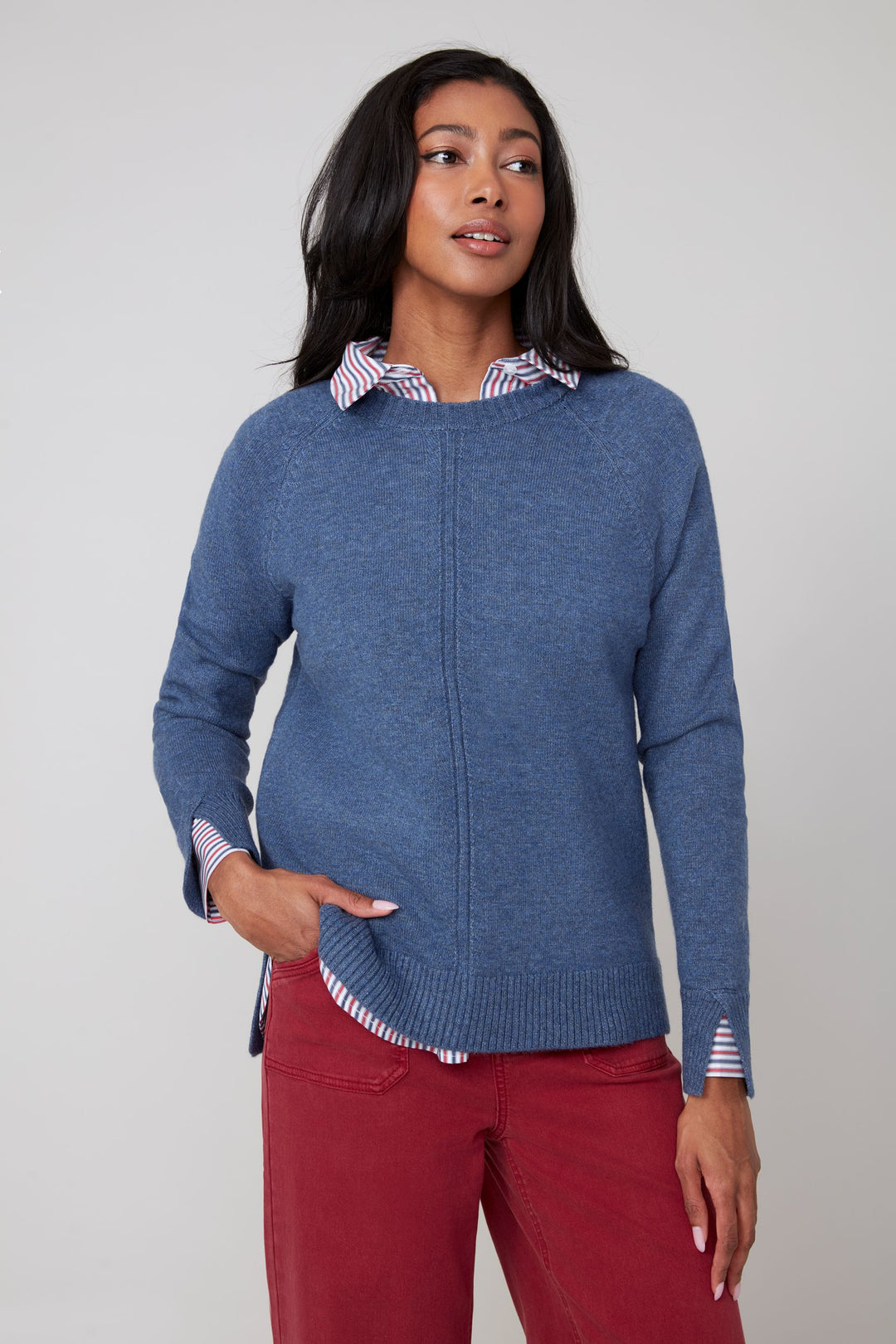 Renuar Knit Sweater R6952-4301-HEAOX Heather Oxford