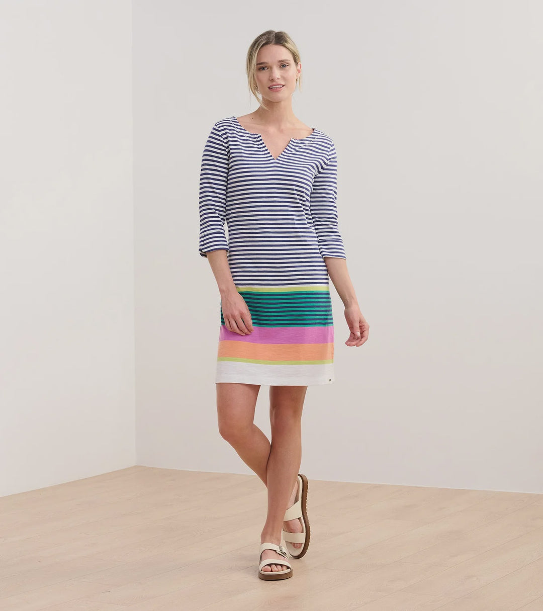 Hatley Lucy Dress - Seaside Stripes - S25SSL180C - Patriot Blue