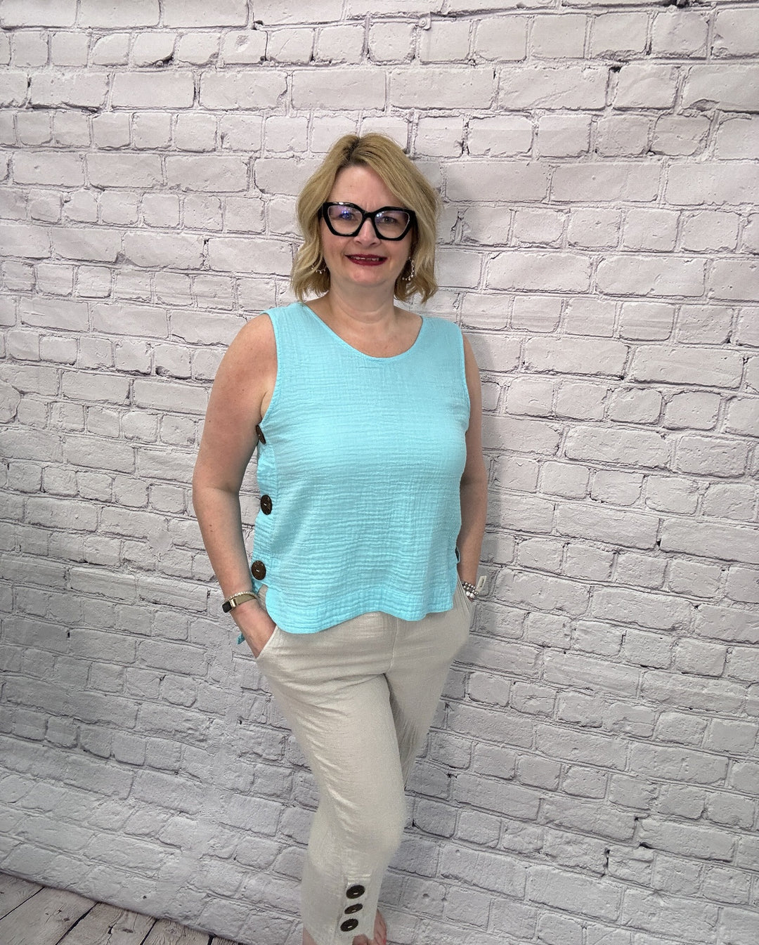 Shannon Passero Carmen Tank Top 5282-Aqua