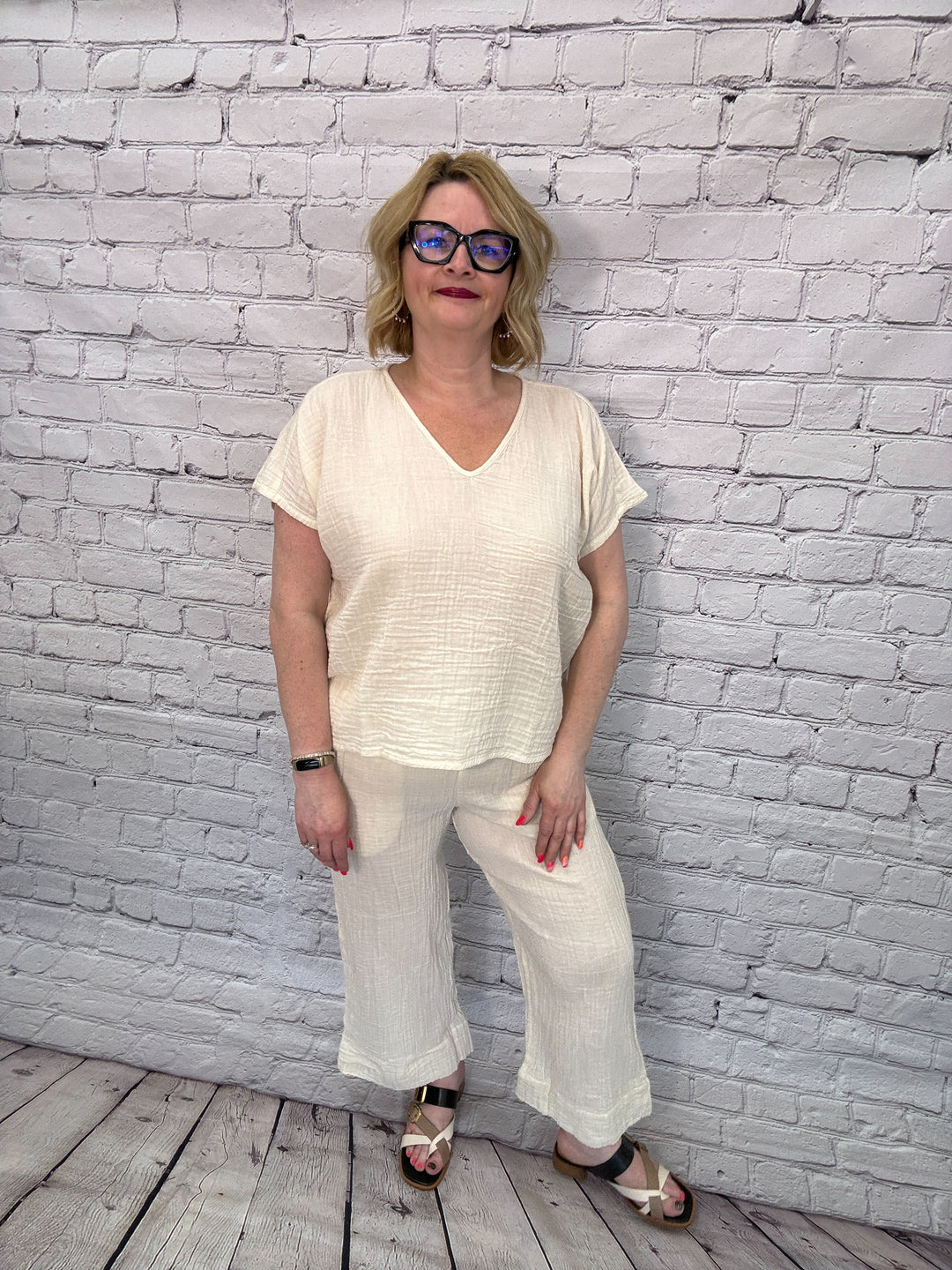 Shannon Passero Reyana Crop Pant 772-Cream