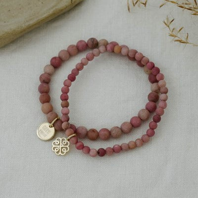 Glee Jewelry Stackem Up Bracelets (2) - Pink Rhodonite