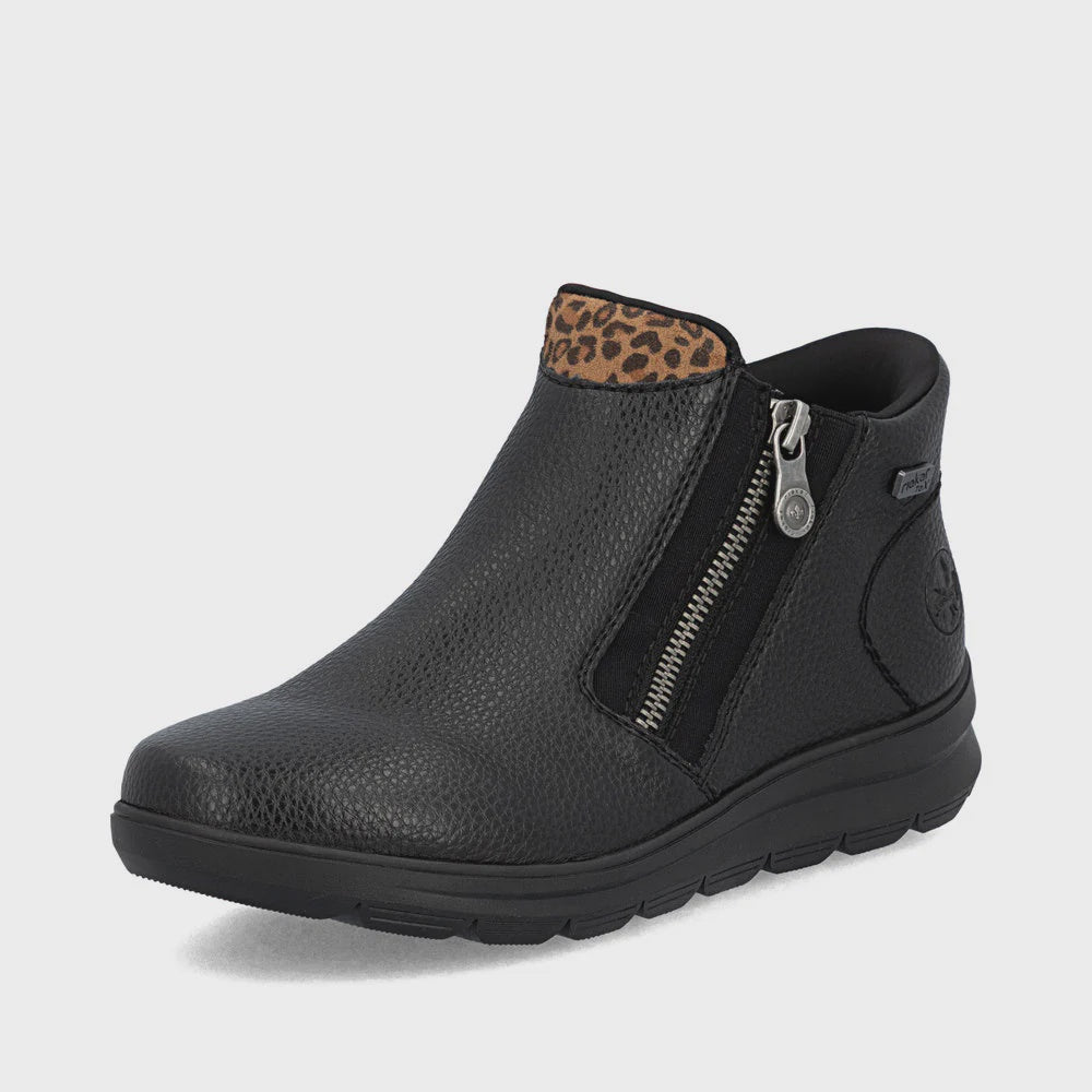 Rieker Side Zip Ankle Boot Z0059-00 Black