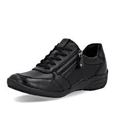 Womens Remonte Laced Shoe w/ Side Zip R7637-05 Black