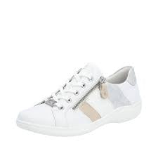 Rieker Sneaker w/ Side Zip D1E00-81 White Combo