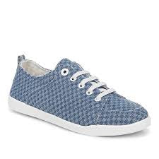 Womens Vionic Venice Pismo Slip-On Canvas Sneaker - Blue Checkered Denim