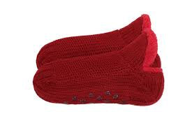 Womens Snoozies "What a Gem" Sherpa Socks - Red