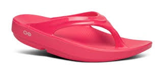 Womens Oofos Oohlala Thong Sandal 1400-BERRY Neon Berry