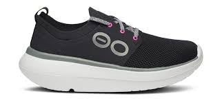 Womens Oofos OOmy Stride Sneaker 5077-WHTBLK