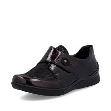 Womens Rieker Slip-On Shoe w/ Velcro Strap 48951-35 Black Combo