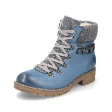 Womens Rieker Laced Ankle Boot Y9131-15 Blue - 1 ONLY SIZE 36 (5-5.5) - 20% OFF