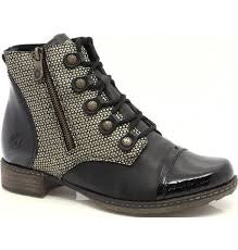 Womens Remonte Ankle Boot D4391-03 Black/Gold Combo - 1 ONLY SIZE 37 (6-6.5) - 20% OFF