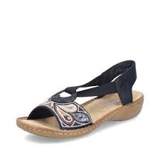 Womens Rieker Backstrap Sandal 608B4-00 Black