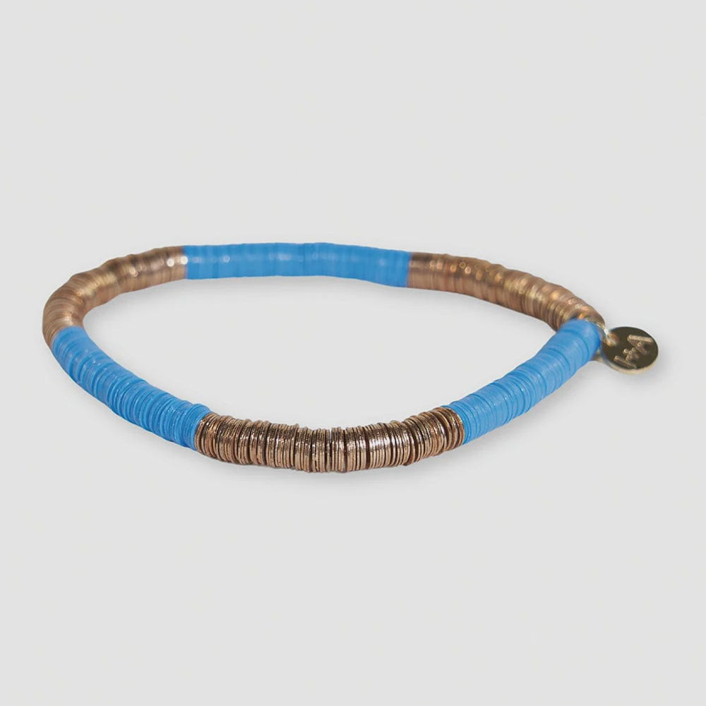 Ink+ Alloy Grace Stretch Bracelet - Lt. Blue/Gold