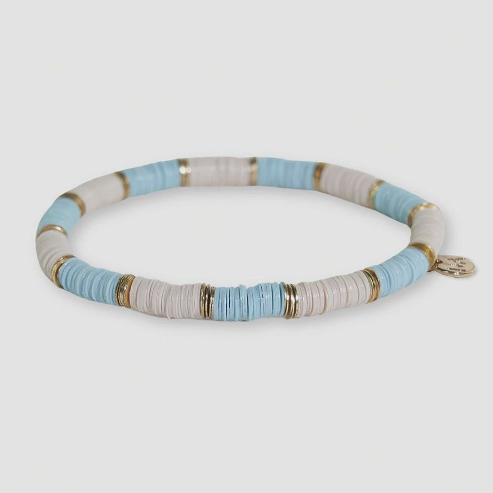 Ink + Alloy Grace Stretch Bracelet - Lt. Blue/Ivory