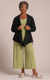 Sympli Splice Roll Neck Cardigan 25180-3 Black