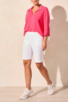 Tribal Flatten-It Pull-On Short w/ Slits 2058O-7165-0001 White