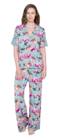 Latte Love 2-Piece Pajama Set ILW10KS143AP- Aqua Peony