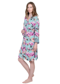 Latte Love 3/4 Sleeve Robe ILW10KR130BP- Aqua Peony