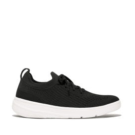Fit Flop Super-Q Knit Slip-On Laced Sneakers JH9-001 Black