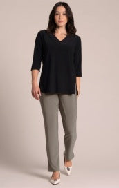 Sympli Splice V-Neck Go To Top 22364-4-BLK Black