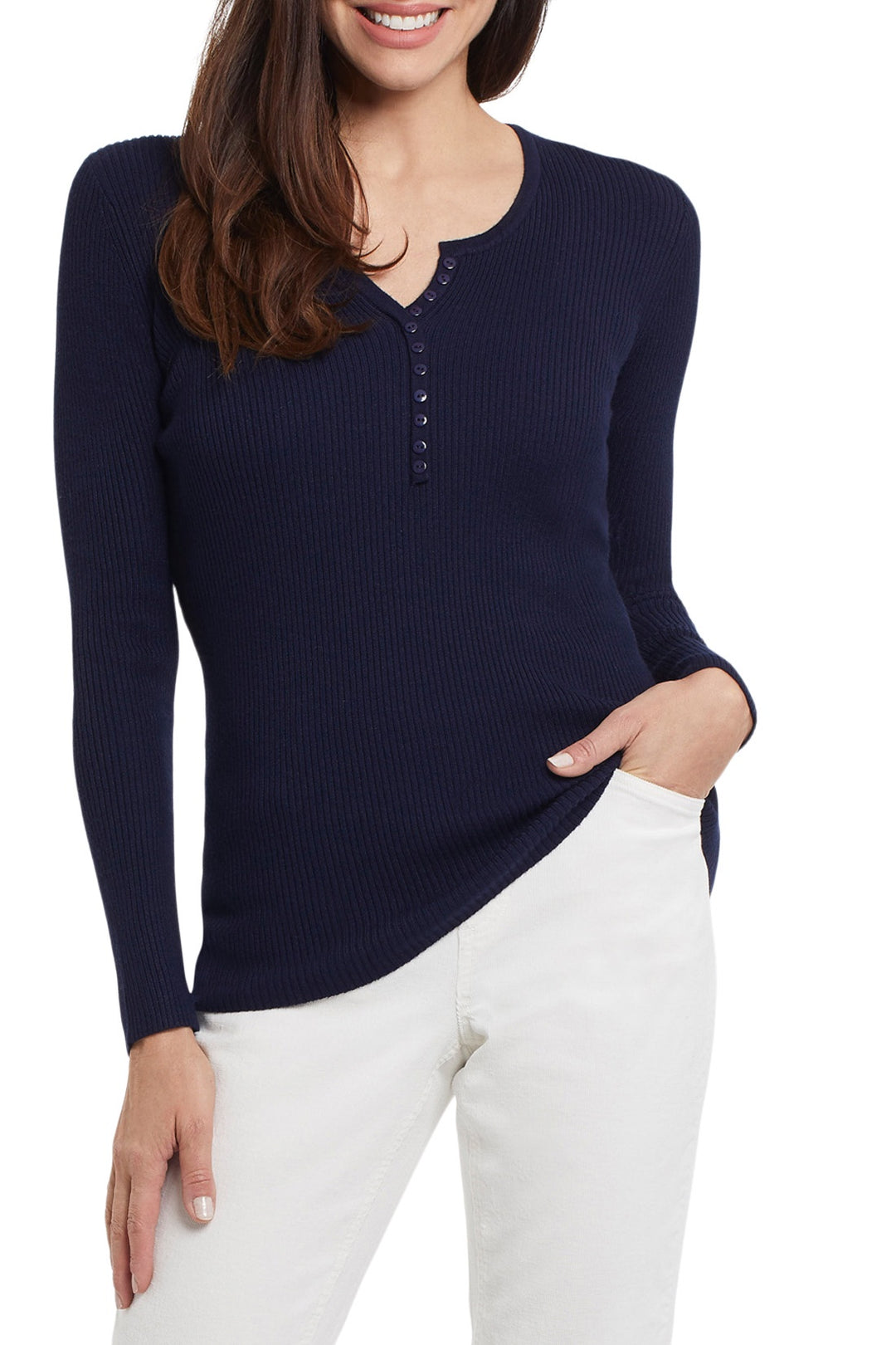 Tribal Henley Sweater 1056O-835-2445 Dark Marine