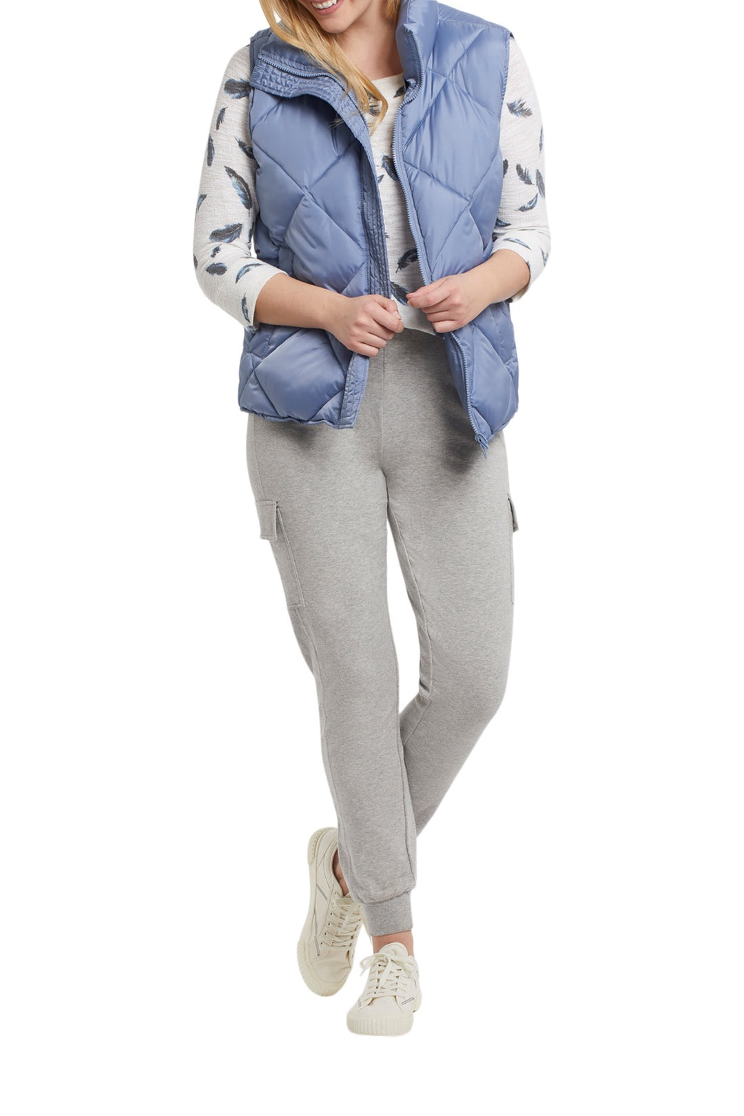 Tribal Reversible Puffer Vest 1005O-3637-0491 Denim Blue