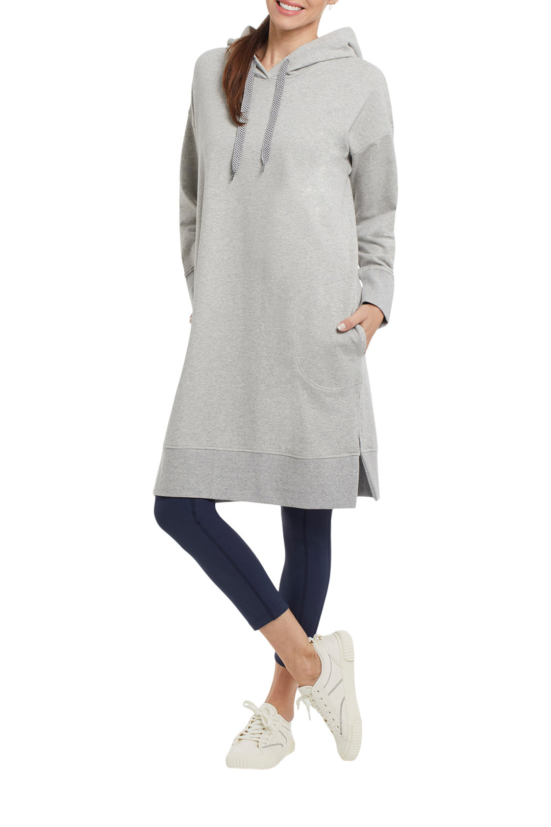 Tribal Long Sleeve Knit Dress w/ Pockets 1183O-3664-0266 Grey Mix