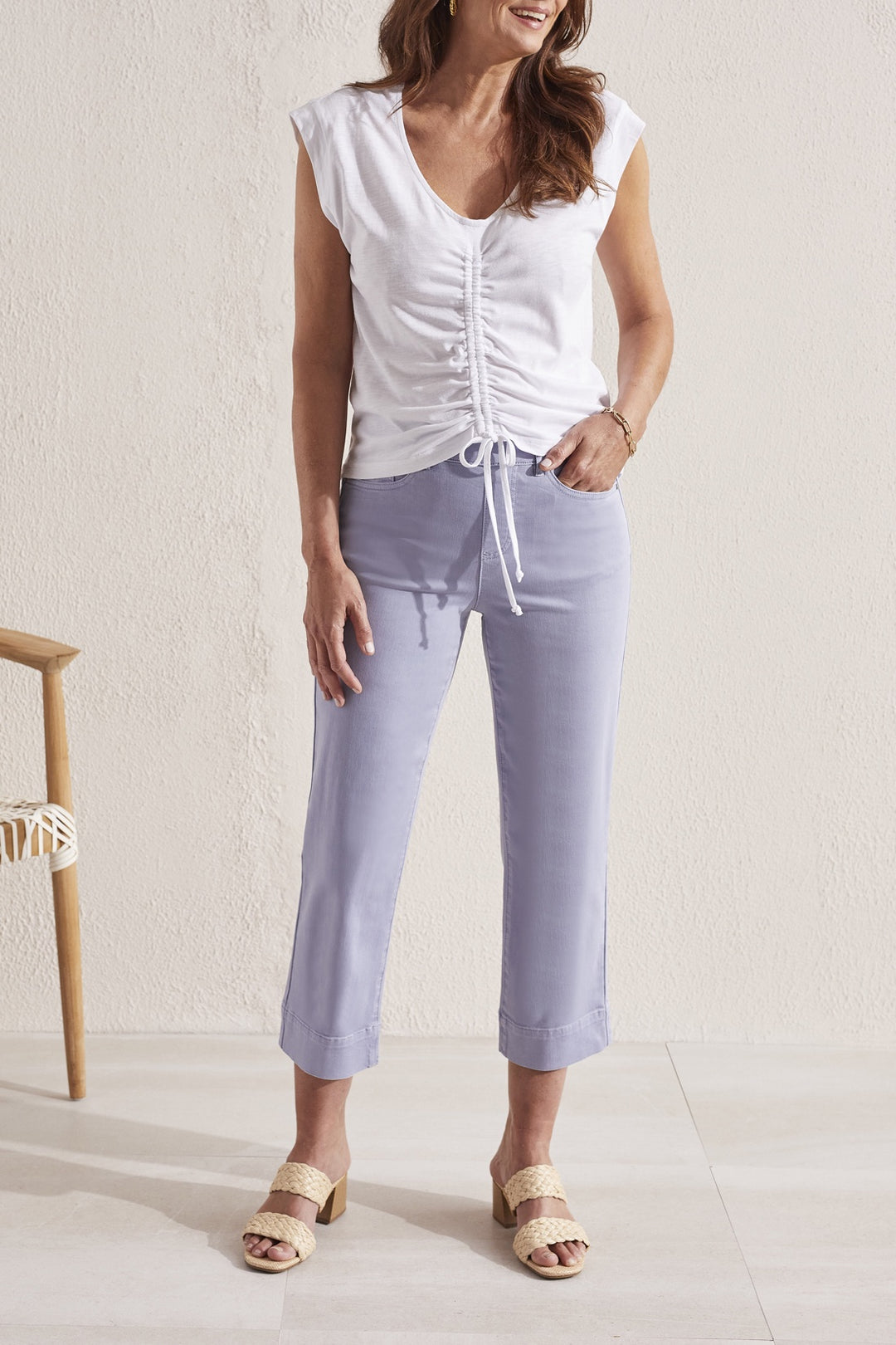 Tribal Pull-On Kick Flare Capri 1647O-2020W-3040 Zen Blue