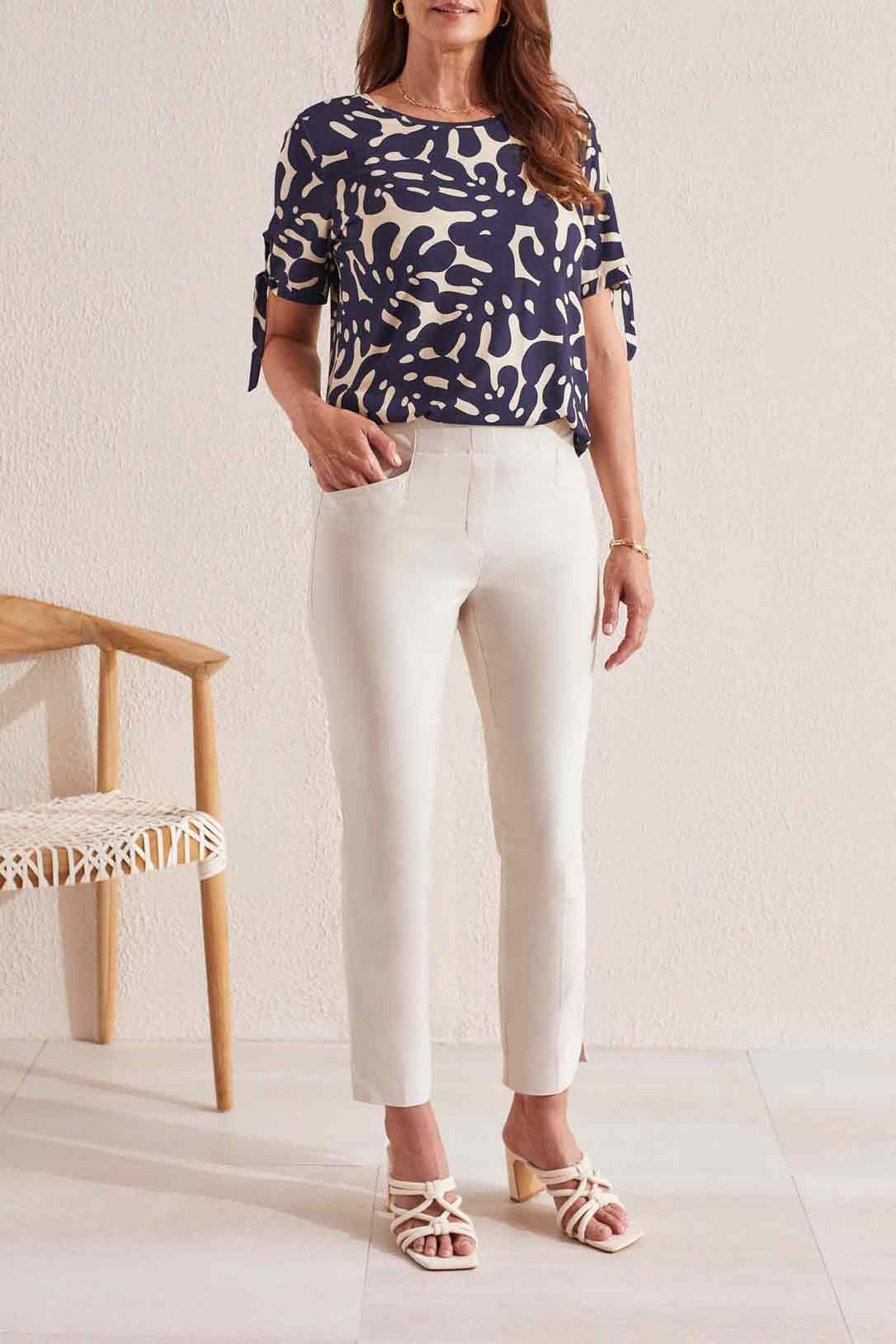 Tribal Pull-On Ankle Pant w/ Slit Hem 1763O-7165-3042 French Oak