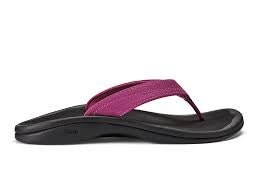 Womens Olukai Ohana Thong Sandal 20110-7F40 Orchid Flower/Black - 1 ONLY SIZE 11 - 20% OFF