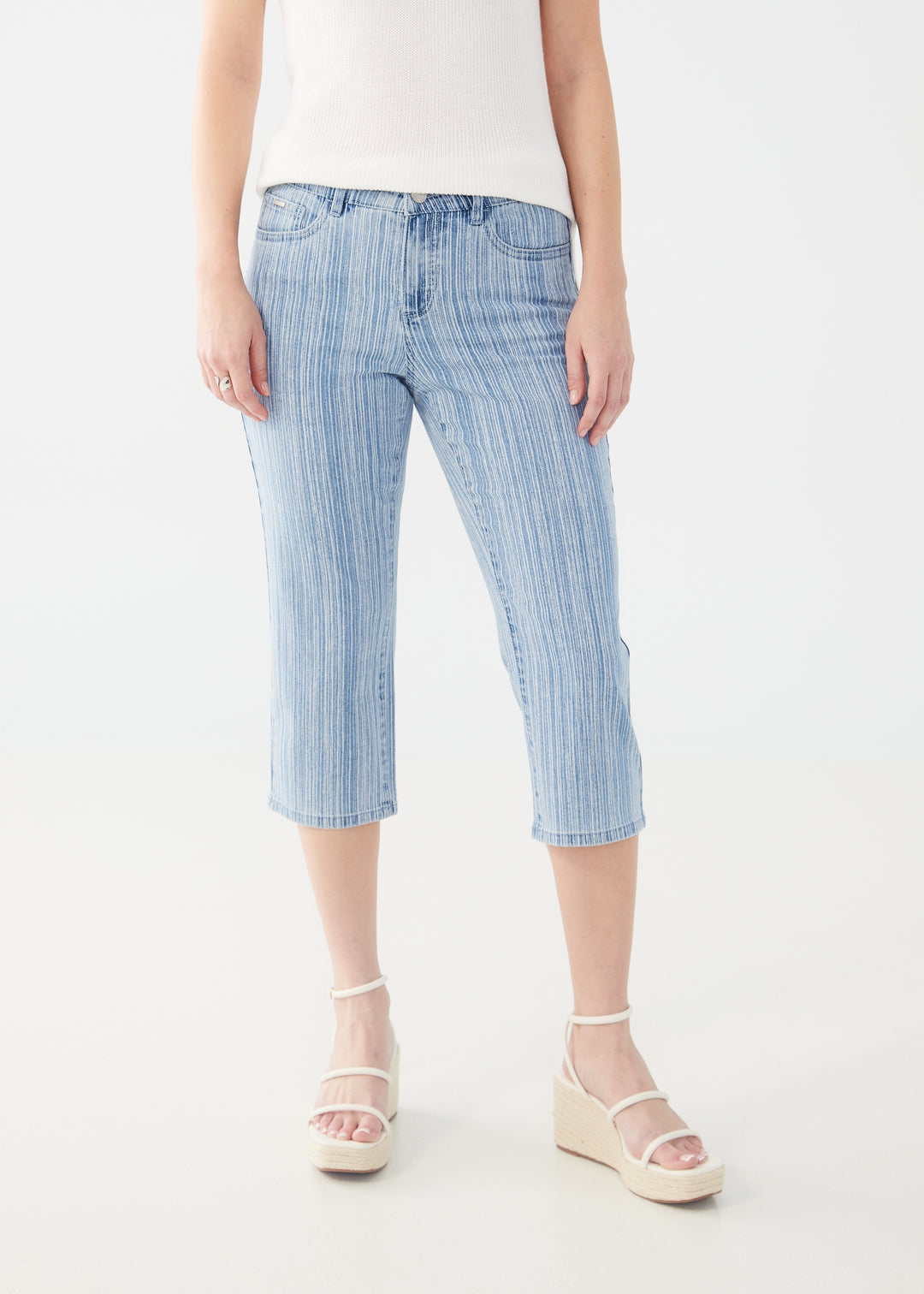 FDJ Olivia Capri Pant 2036779-TXDS Textured Stripe