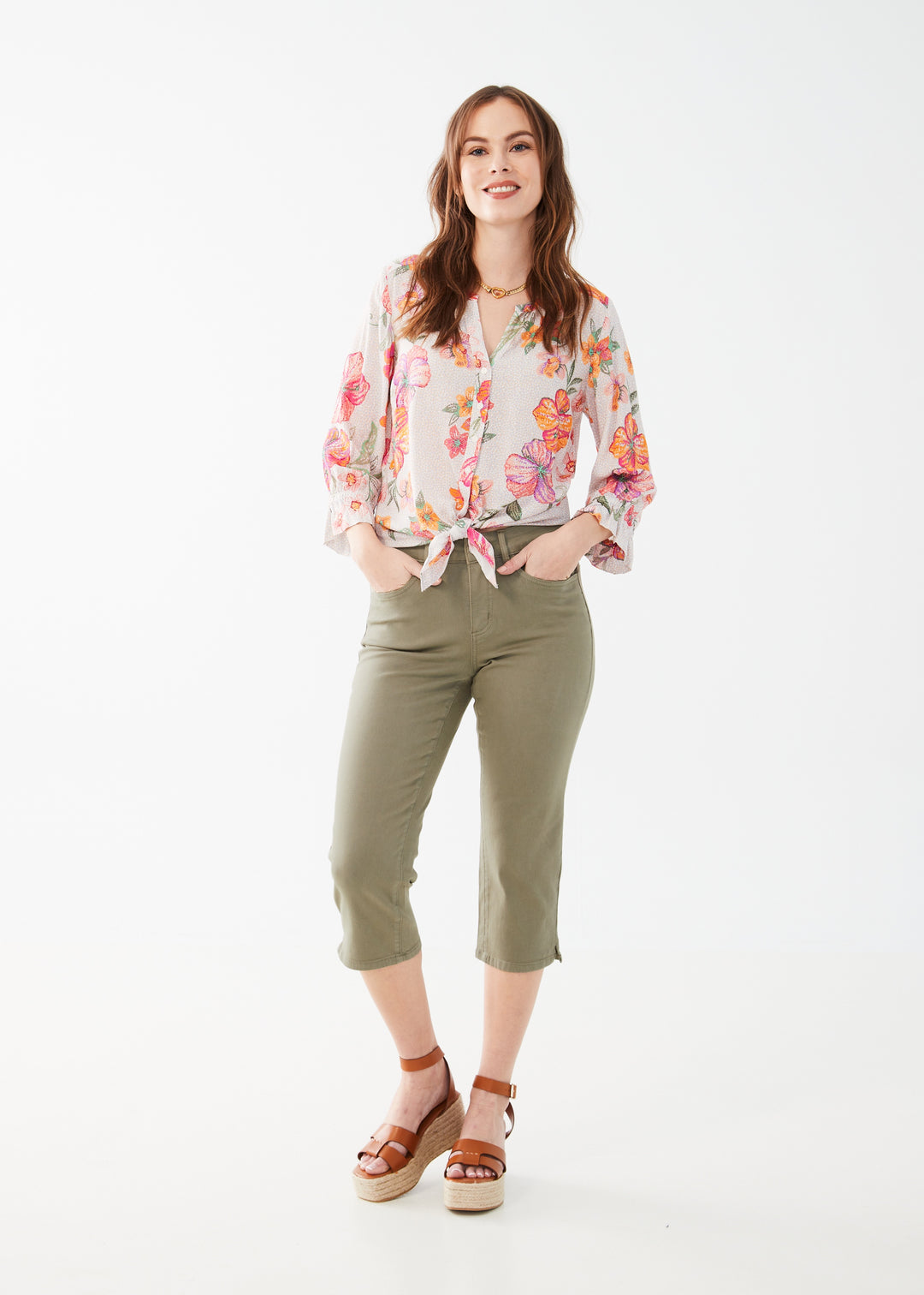 FDJ French Dressing Olivia Slim Capri Pant 2110511-FER Fern