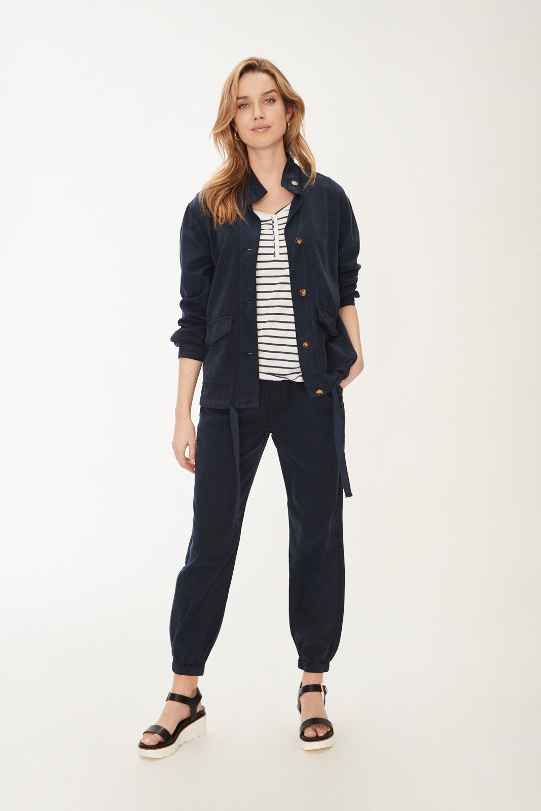 FDJ French Dressing Drapey Cargo Pull-On Ankle Jogger 2199172-CAD Cadet Indigo - 1 ONLY SIZE 10 - 20% OFF
