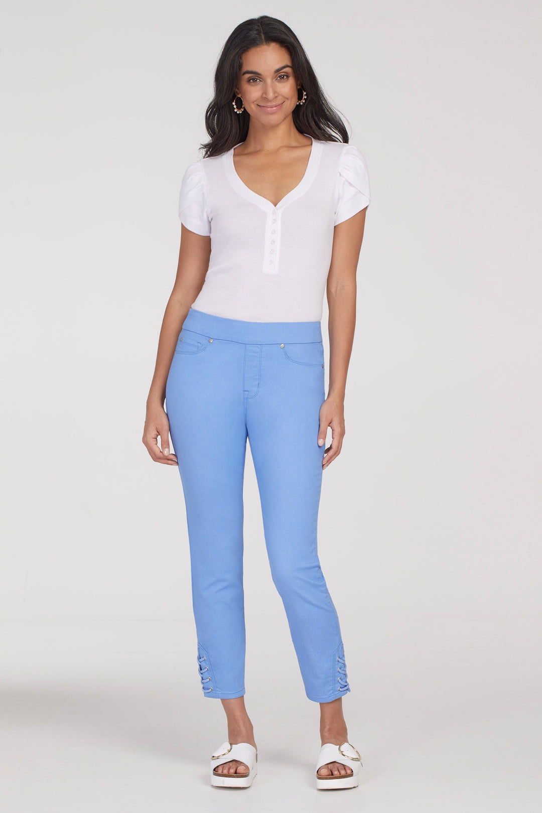 Tribal Audrey Pull-On Capri 6892O-1385W-2728 Periwinkle
