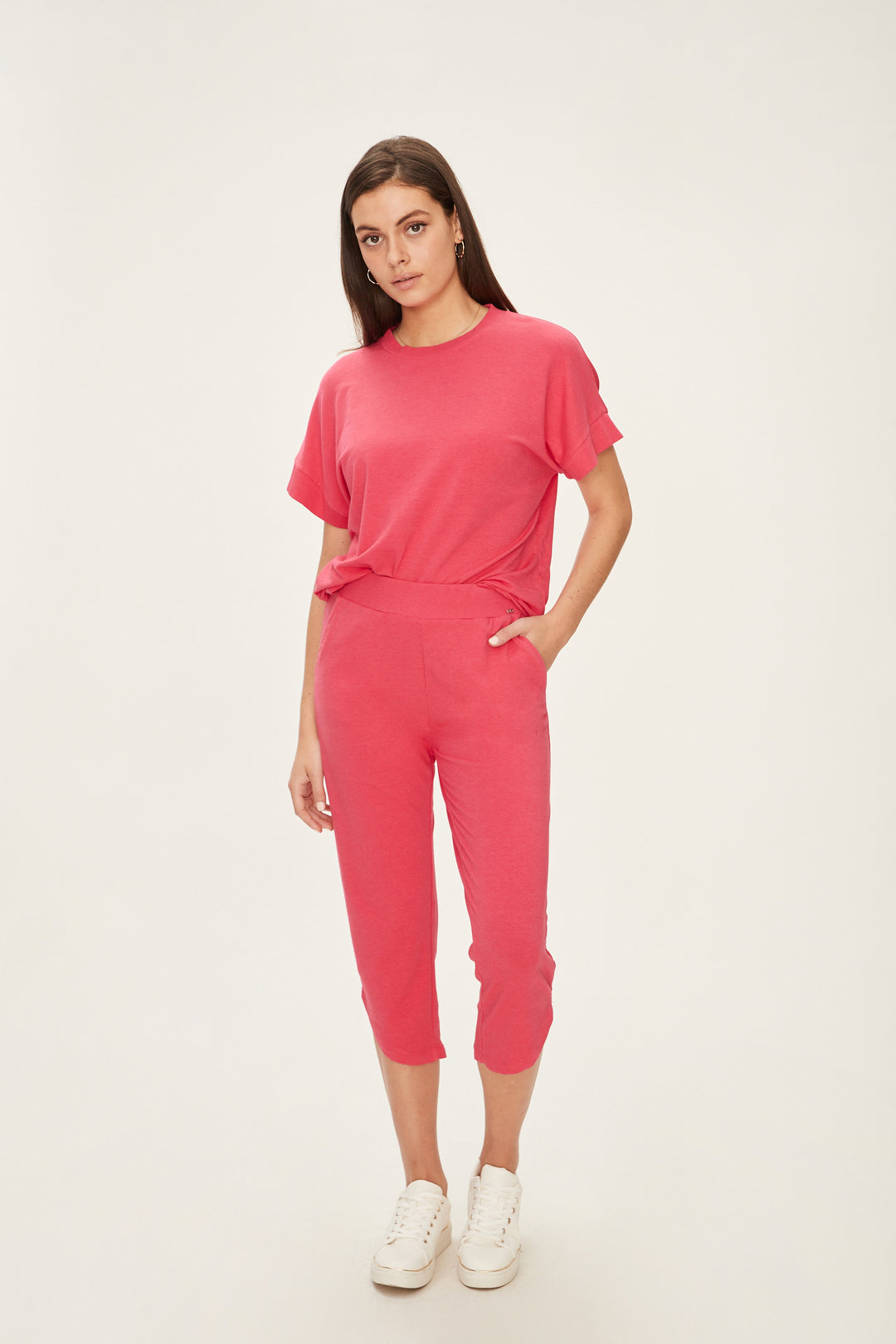 FDJ French Dressing Tulip Hem Capri 2208834-HITCH Hot Cherry