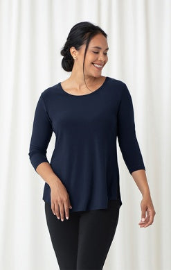 Sympli Go To Classic Relax 3/4 Sleeve T 22110R-2 Navy - RETURNING SPRING 2026