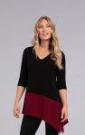 Sympli Color Block Reversible Angle Top 22269CB-2-Black/Bloodstone