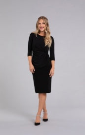 Sympli Side Twist 3/4 Sleeve Top 22293SJ-2 Black Sparkle