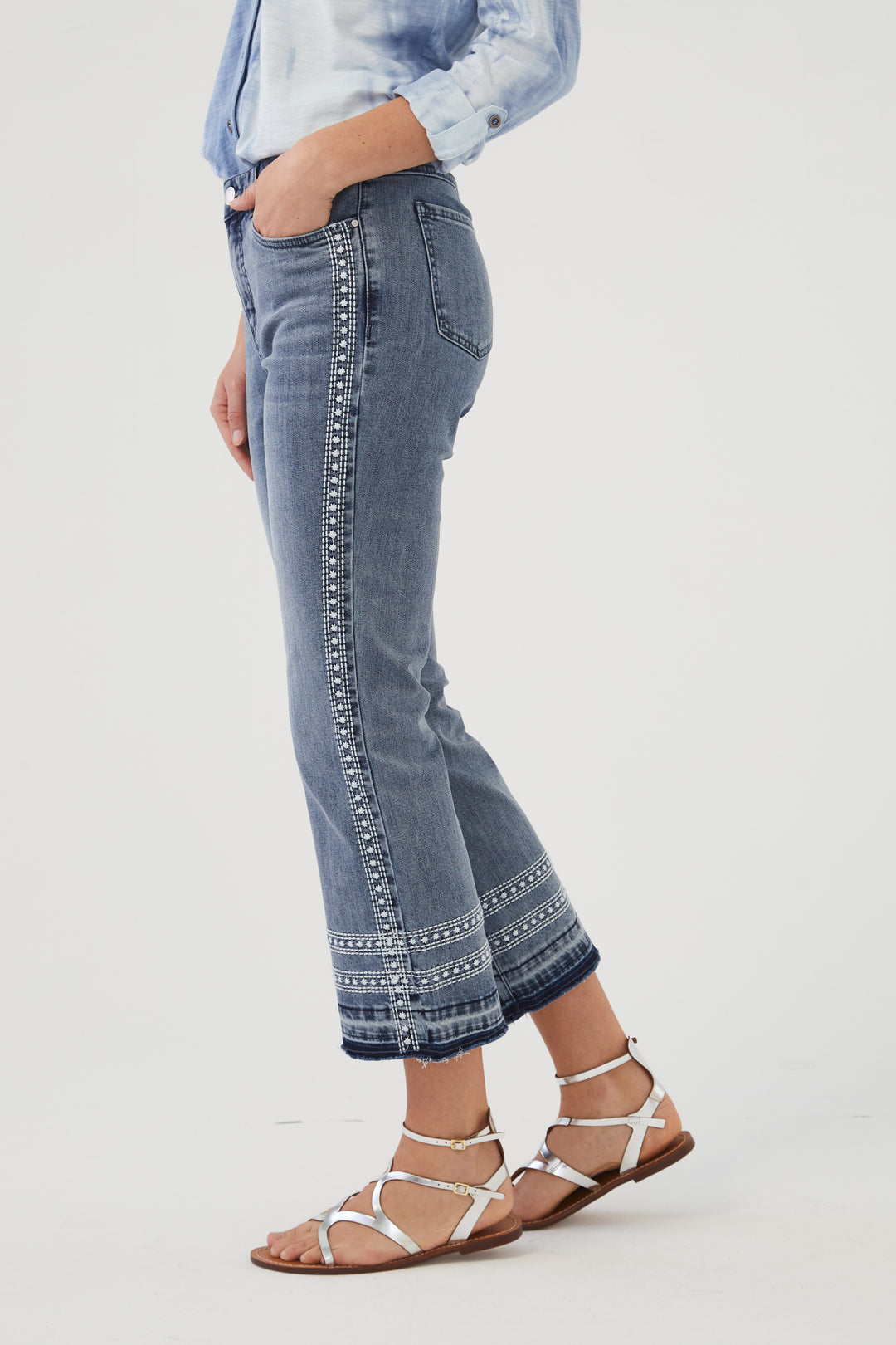 FDJ French Dressing Embroidered Olivia Boot Crop 2349779-VINWS Vintage Wash - 1 ONLY SIZE 14 - 20% OFF