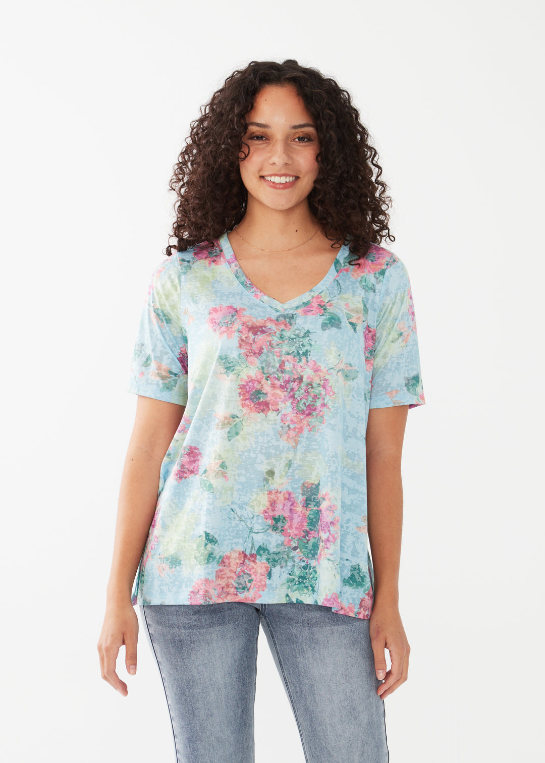 FDJ Elbow Sleeve V-Neck Top 3327844-SLTC Soltice